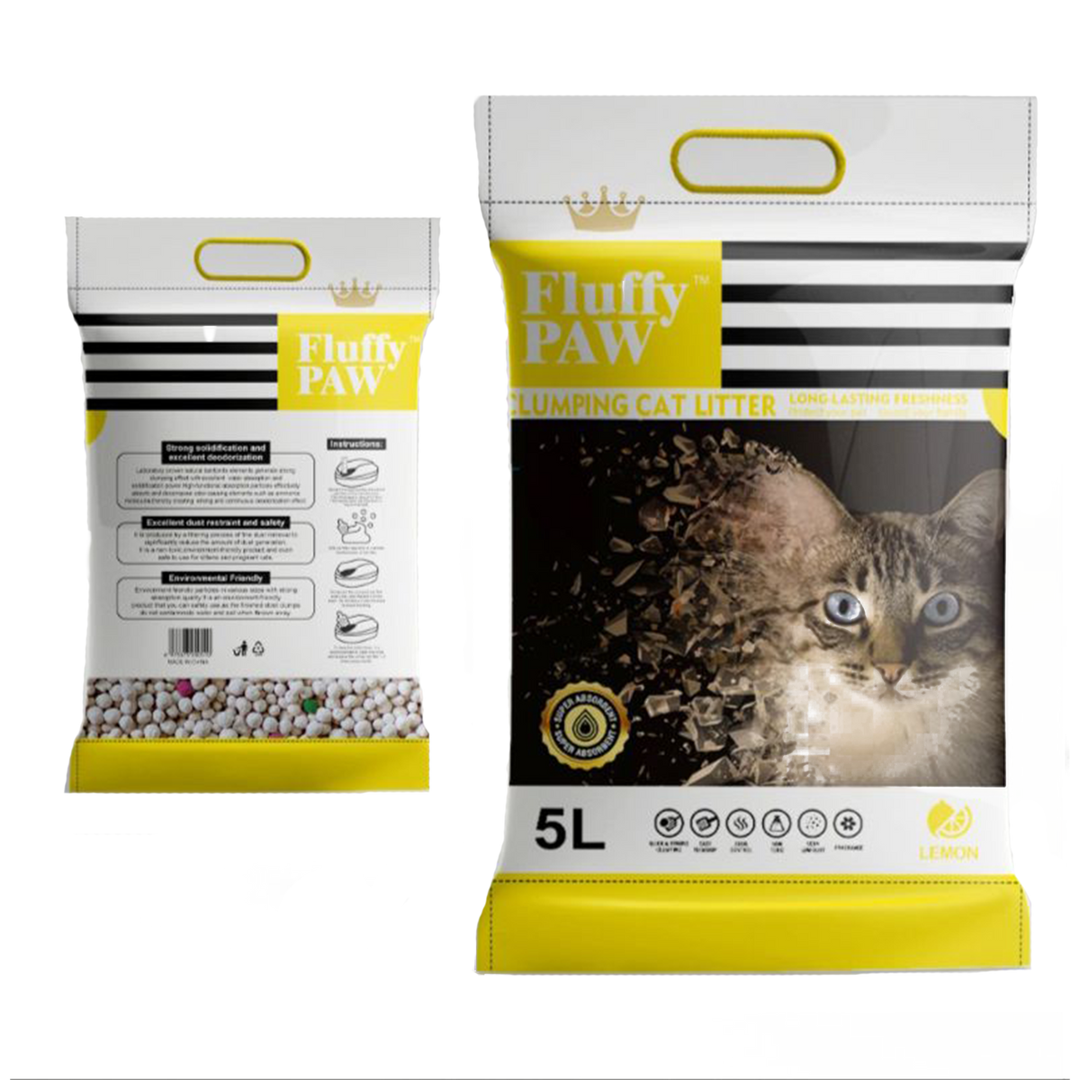 Fluffy Paws Cat Litter Lemon