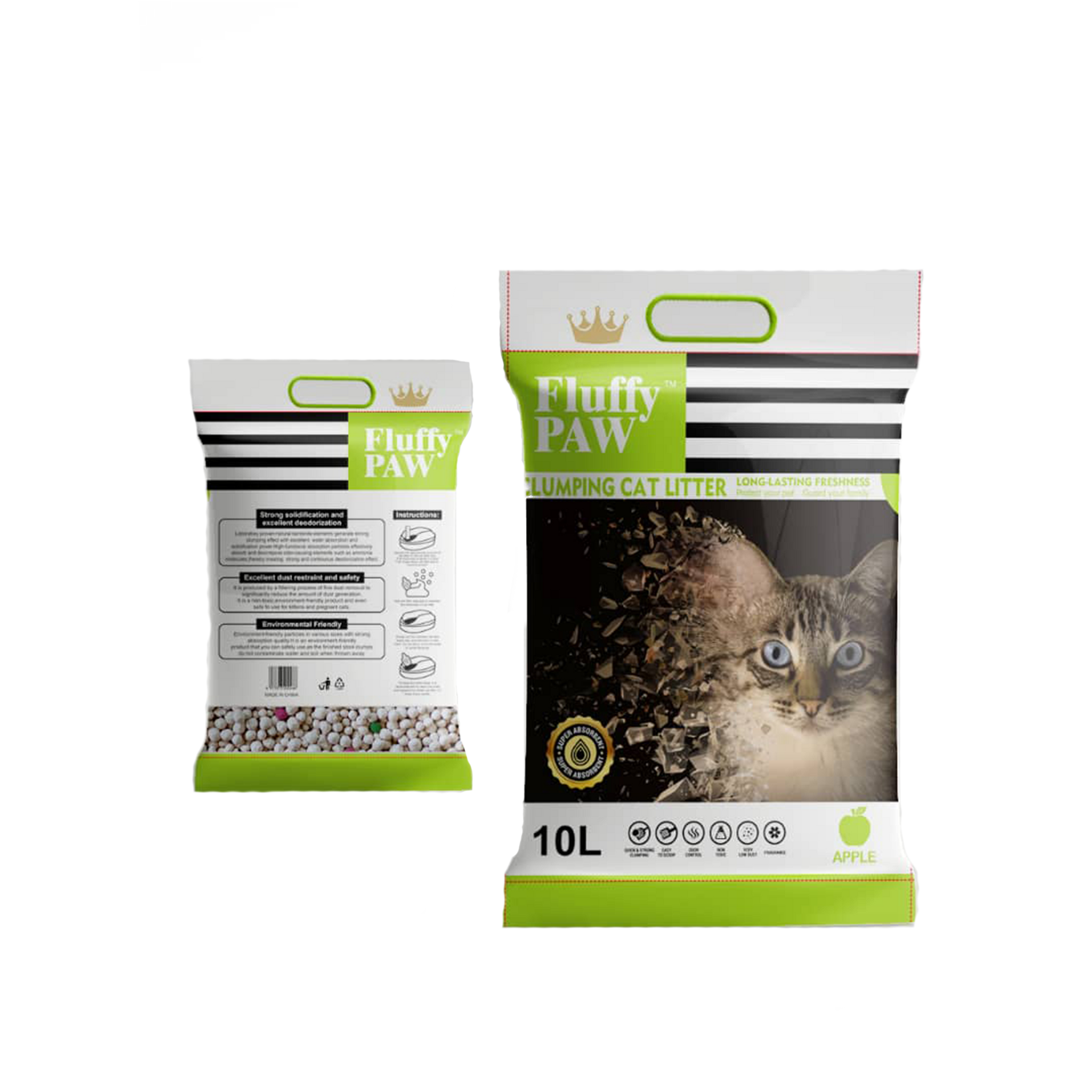Fluffy Paws Cat Litter 10L - Apple