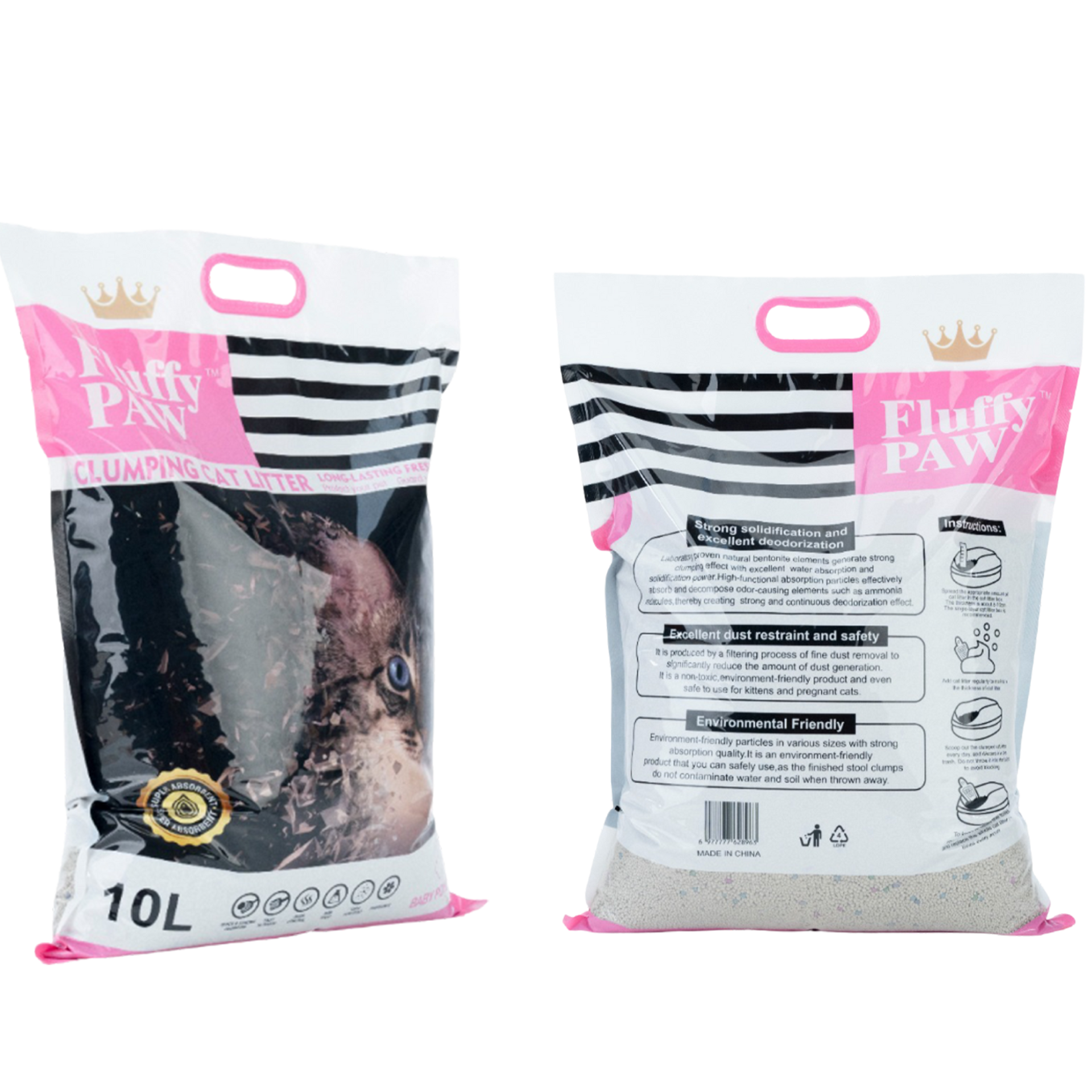 Fluffy Paws Cat Litter 10L - Baby Powder