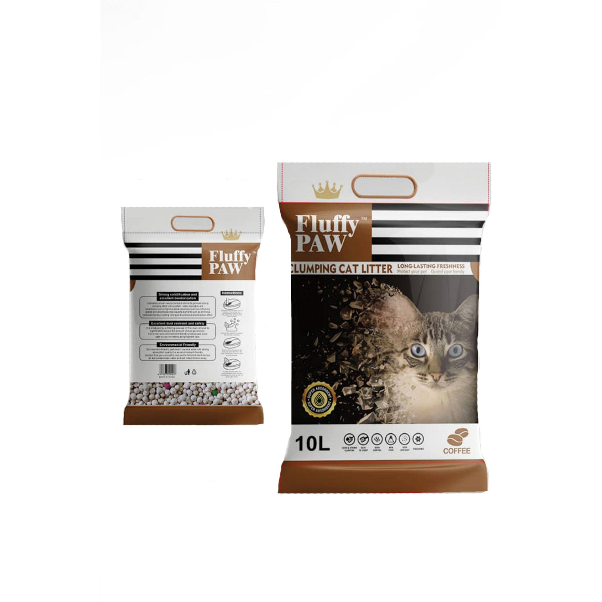 Fluffy Paws Cat Litter 10L - Coffee