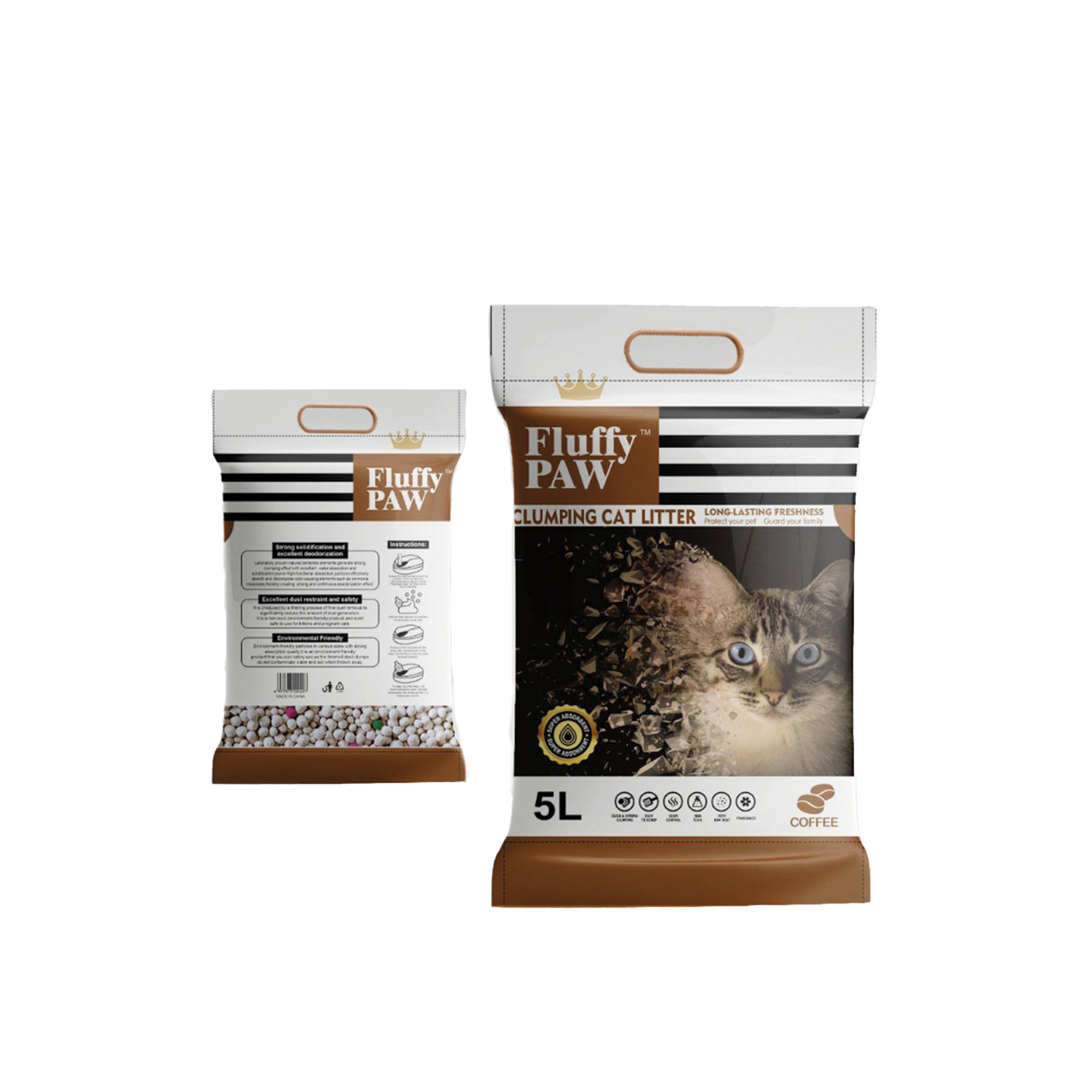 Fluffy Paws Cat Litter 5L - Coffee